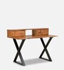Amelio Solid Wood Study Table In Natural Finish