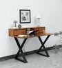 Amelio Solid Wood Study Table In Natural Finish