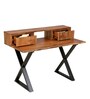 Amelio Solid Wood Study Table In Natural Finish
