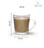 Americano Line 270 ml Coffee Mug Set of 2 from Brazil | Unique & Elegant Glassware for Milkshake, Coffee, Iced Tea | Perfect for Home, Cafes & Restaurants | Dishwasher Safe