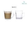 Americano Line 270 ml Coffee Mug Set of 2 from Brazil | Unique & Elegant Glassware for Milkshake, Coffee, Iced Tea | Perfect for Home, Cafes & Restaurants | Dishwasher Safe