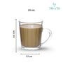 Americano Line 270 ml Coffee Mug Set of 4 from Brazil | Unique & Elegant Glassware for Milkshake, Coffee, Iced Tea | Perfect for Home, Cafes & Restaurants | Dishwasher Safe