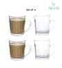Americano Line 270 ml Coffee Mug Set of 4 from Brazil | Unique & Elegant Glassware for Milkshake, Coffee, Iced Tea | Perfect for Home, Cafes & Restaurants | Dishwasher Safe