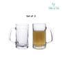 Americano Line 340 ml Beer Mug Set of 2 from Brazil | Crystal Clear Beer Mug | Ideal for Beer, Cocktails, Mocktails, Cold Drinks & Other Beverages