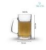 Americano Line 340 ml Beer Mug Set of 4 from Brazil | Crystal Clear Beer Mug | Ideal for Beer, Cocktails, Mocktails, Cold Drinks & Other Beverages
