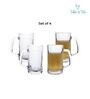 Americano Line 340 ml Beer Mug Set of 4 from Brazil | Crystal Clear Beer Mug | Ideal for Beer, Cocktails, Mocktails, Cold Drinks & Other Beverages