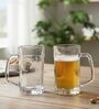 Americano Line 340 ml Beer Mug Set of 4 from Brazil | Crystal Clear Beer Mug | Ideal for Beer, Cocktails, Mocktails, Cold Drinks & Other Beverages