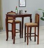 Amiens Sheesham Wood Bar Table Set In Honey Oak Finish With 2 Chairs