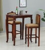 Amiens Sheesham Wood Bar Table Set In Honey Oak Finish With 2 Chairs
