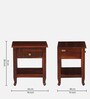 Amiens Sheesham Wood Bedside Table In Honey Oak Finish