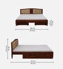 Amiens Sheesham Wood Queen Size Bed In Honey Oak Finish With Drawer Storage