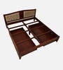 Amiens Sheesham Wood Queen Size Bed In Honey Oak Finish With Drawer Storage