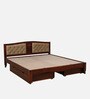 Amiens Sheesham Wood Queen Size Bed In Honey Oak Finish With Drawer Storage
