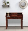 Amigo Sheesham Wood Writing Table in Scratch Resistant Honey Oak Finish