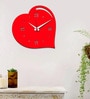 Aminah Engineered Wood Red Wall Clock