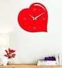 Aminah Engineered Wood Red Wall Clock