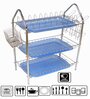 Amol Stainless Steel Pyramid 3 Tier Kitchen Rack