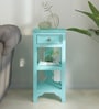 Amory Sheesham Wood End Table In Blue Finish