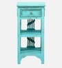 Amory Sheesham Wood End Table In Blue Finish