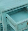 Amory Sheesham Wood End Table In Blue Finish