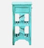 Amory Sheesham Wood End Table In Blue Finish