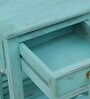 Amory Sheesham Wood End Table In Blue Finish