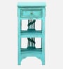 Amory Sheesham Wood End Table In Blue Finish