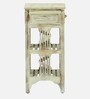 Amory Sheesham Wood End Table In Rustic White Finish