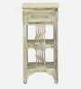Amory Sheesham Wood End Table In Rustic White Finish