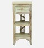 Amory Sheesham Wood End Table In Rustic White Finish