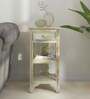 Amory Sheesham Wood End Table In Rustic White Finish
