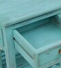 Amory Sheesham Wood End Table In Blue Finish