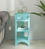 Amory Sheesham Wood End Table In Blue Finish
