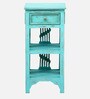 Amory Sheesham Wood End Table In Blue Finish