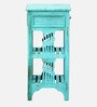 Amory Sheesham Wood End Table In Blue Finish