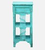 Amory Sheesham Wood End Table In Blue Finish
