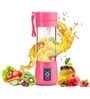 Amour Portable Electric USB Juice Maker Bottle Blender with 6 Blades in Pink colour