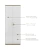 Ampara 2 Door Wardrobe With Locker In High Gloss White Finish