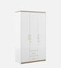 Ampara 3 Door Wardrobe With Locker & Drawer In High Gloss White Finish