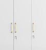 Ampara 3 Door Wardrobe With Locker & Drawer In High Gloss White Finish