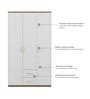 Ampara 3 Door Wardrobe With Locker & Drawer In High Gloss White Finish