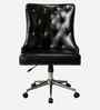 Amparo Leatherette Guest Chair In Black Colour