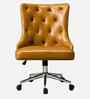 Amparo Leatherette Guest Chair In Tan Colour
