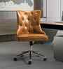 Amparo Leatherette Guest Chair In Tan Colour