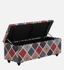 Amravan Fabric Linen Trunk In Multi-Colour