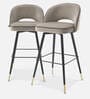Amstard Velvet Bar Chair in Grey Colour