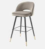 Amstard Velvet Bar Chair in Grey Colour