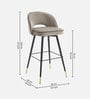 Amstard Velvet Bar Chair in Grey Colour
