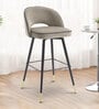 Amstard Velvet Bar Chair in Grey Colour
