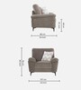 Amsterdam Fabric 1 Seater Sofa in Grey Colour